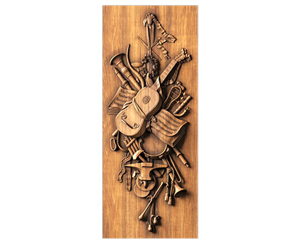 Panels with musical instruments, 3d models (stl)