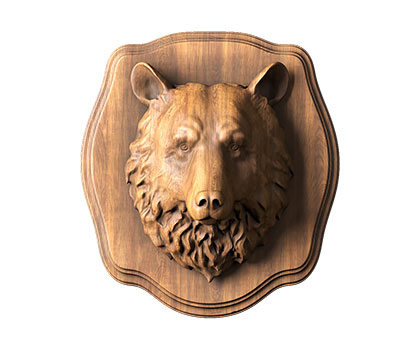 Panel with a bear, 3d models (stl)