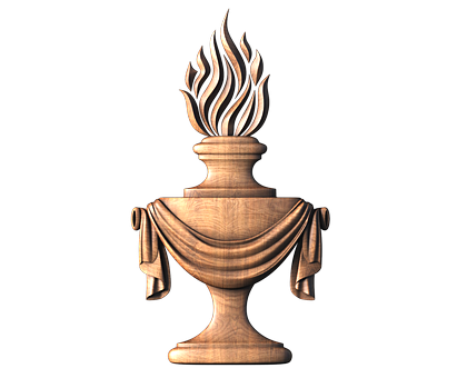 Panel Vase and flame, 3d models (stl)