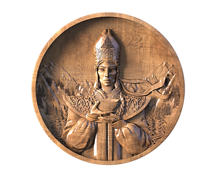 Khakas Woman with a Bowl, 3d models (stl)