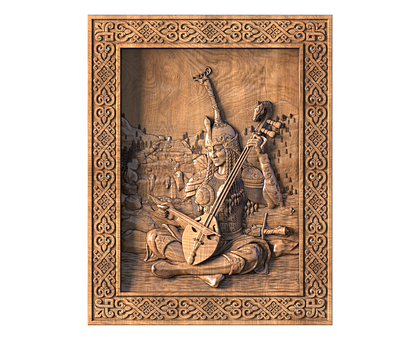 Khakas Woman with a Lute, 3d models (stl)