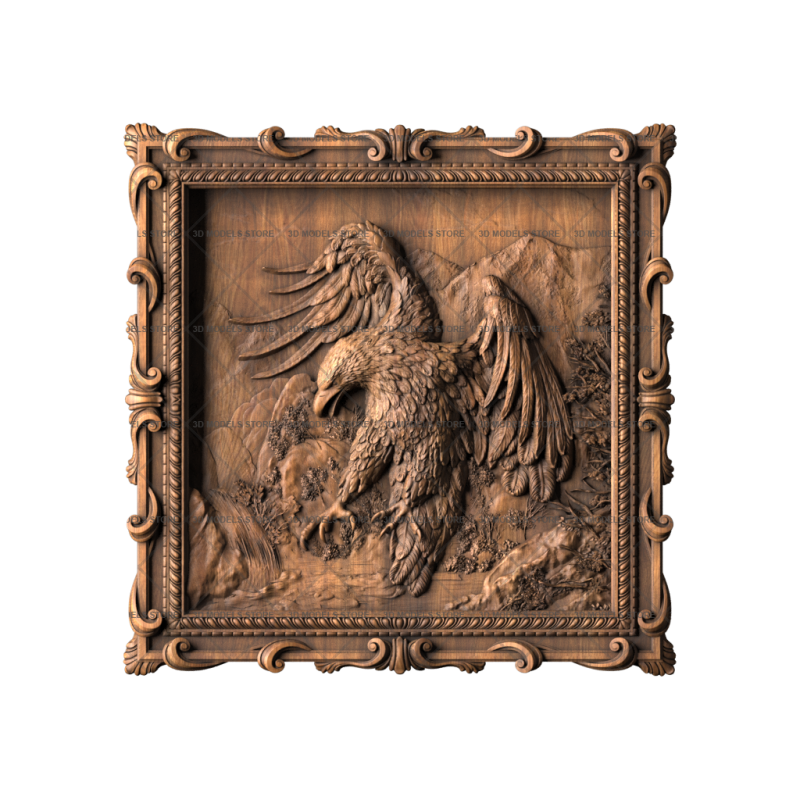 Panel with an eagle, 3d models (stl)