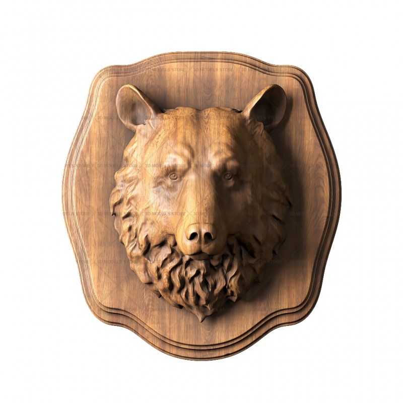 Panel with a bear, 3d models (stl)