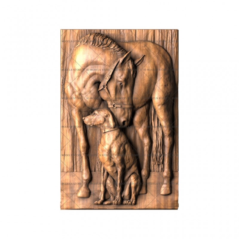 Panel horse and dog, 3d models (stl)