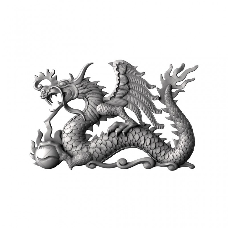 Panel with a dragon, 3d models (stl)