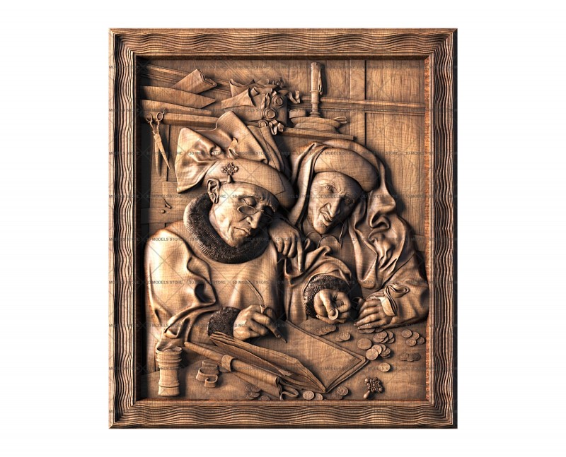 Collectors of Taxes by Quentin Massys, 3d models (stl)