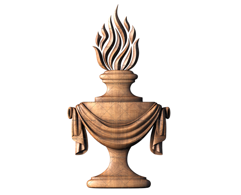 Panel Vase and flame, 3d models (stl)