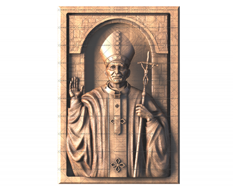 Panel Pope Saint John Paul II, 3d models (stl)