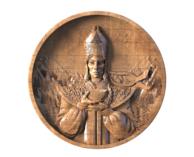Khakas Woman with a Bowl, 3d models (stl)
