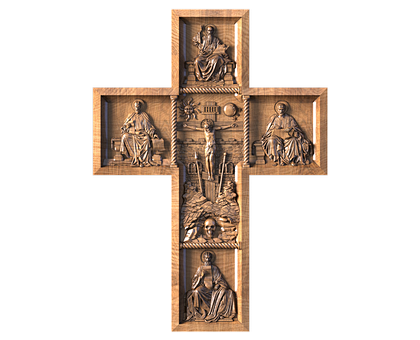 Crucifix with the Four Evangelists, 3d models (stl)