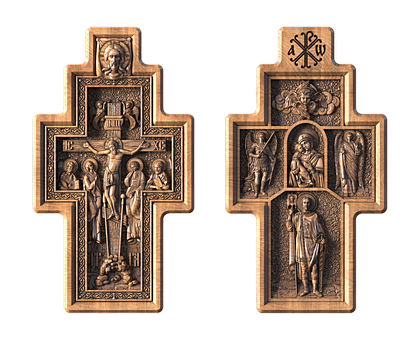 Crucifix with Attendant Saints (double-sided), 3d models (stl)