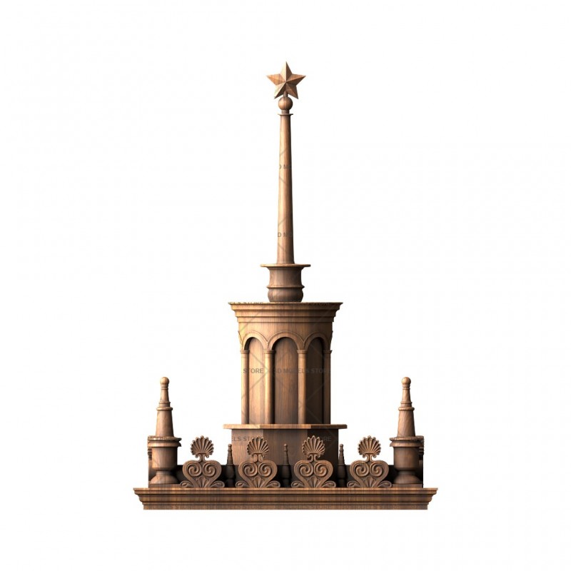 Spire sculpture with a star, 3d models (stl)