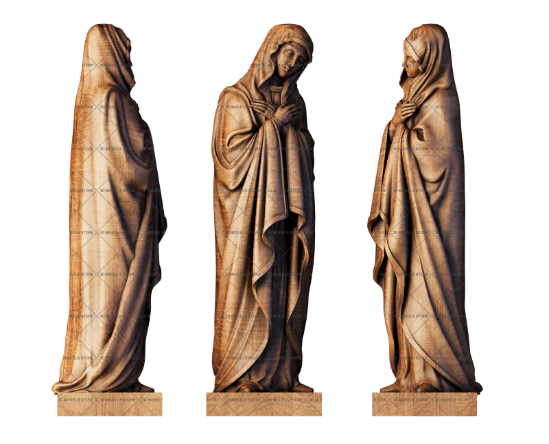 Sculpture The Virgin Mary, 3d models (stl)