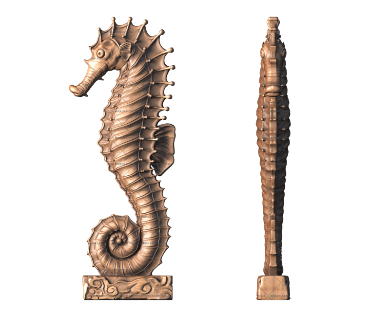 Seahorse sculpture, 3d models (stl)