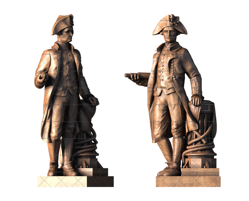 Statue of James Cook, 3d models (stl)