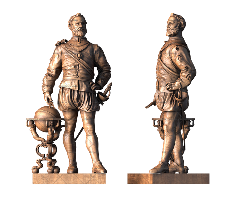 Statue of Francis Drake, 3d models (stl)