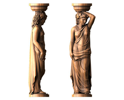 Sculpture of caryoids, 3d models (stl)