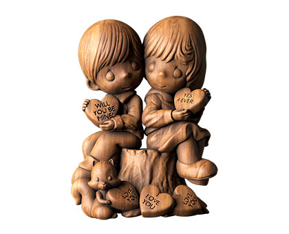 Sculpture boy and girl, 3d models (stl)