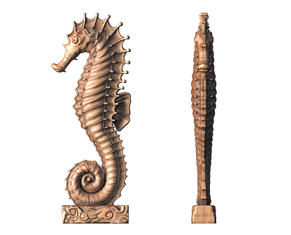 Seahorse sculpture, 3d models (stl)