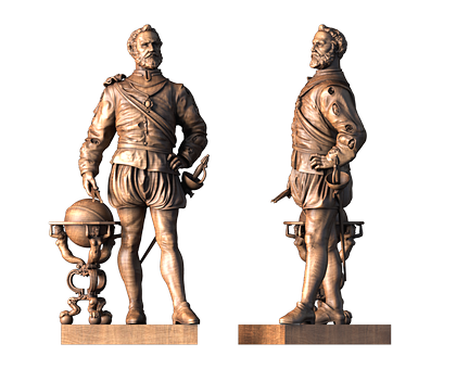 Statue of Francis Drake, 3d models (stl)