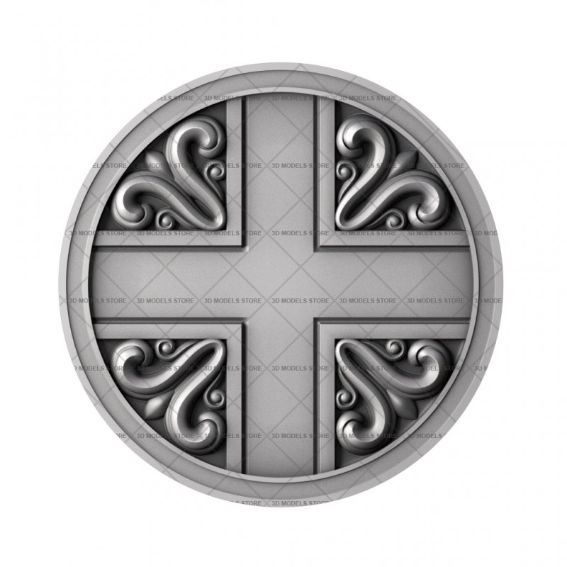 Church panel with a cross, 3d models (stl)