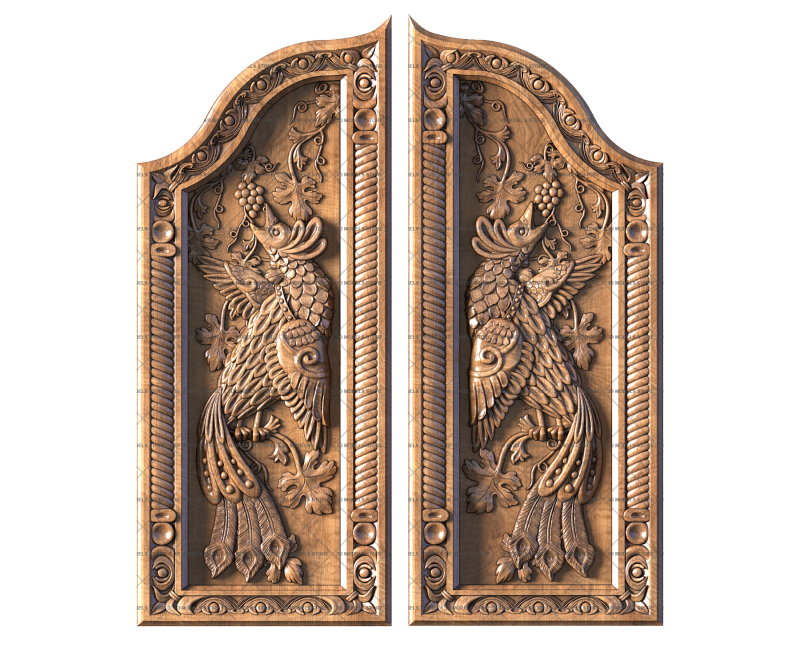 Panels with phoenixes, 3d models (stl)
