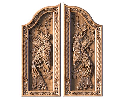 Panels with phoenixes, 3d models (stl)