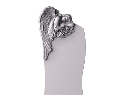 Monument with an angel and roses, 3d models (stl)