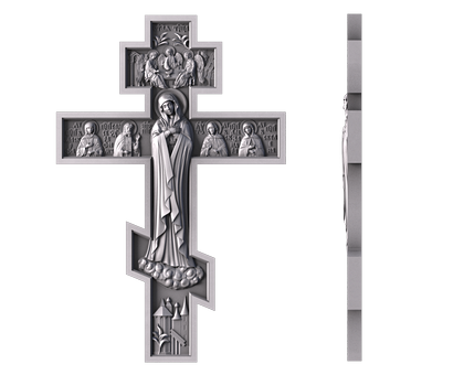 Monument Cross with Virgin, 3d models (stl)