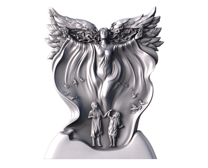 Monument with an angel, 3d models (stl)