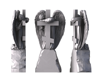 Monument with a cross, 3d models (stl)