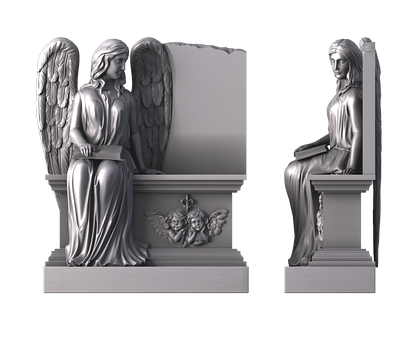 Monument with an angel, 3d models (stl)