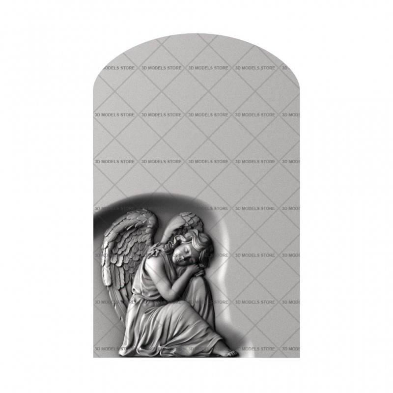 Monument with an angel, 3d models (stl)