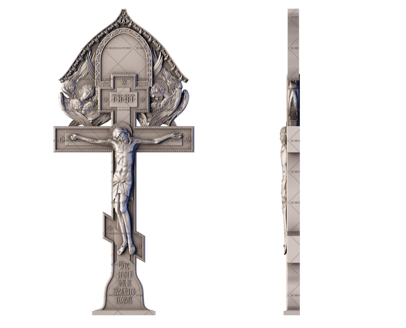 Monument with cross, 3d models (stl)