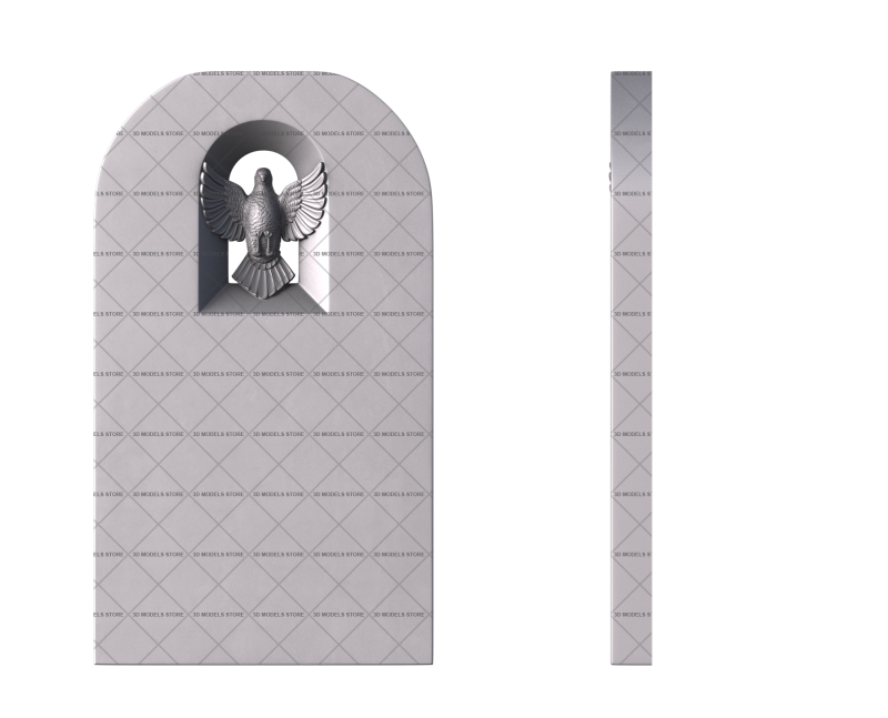 Monument tombstone with dove, 3d models (stl)