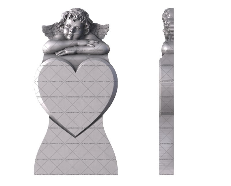 Monument tombstone with angels, 3d models (stl)