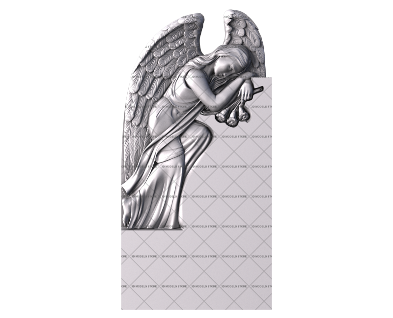 Monument with an angel, 3d models (stl)