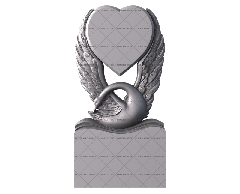 Monument with a swan, 3d models (stl)