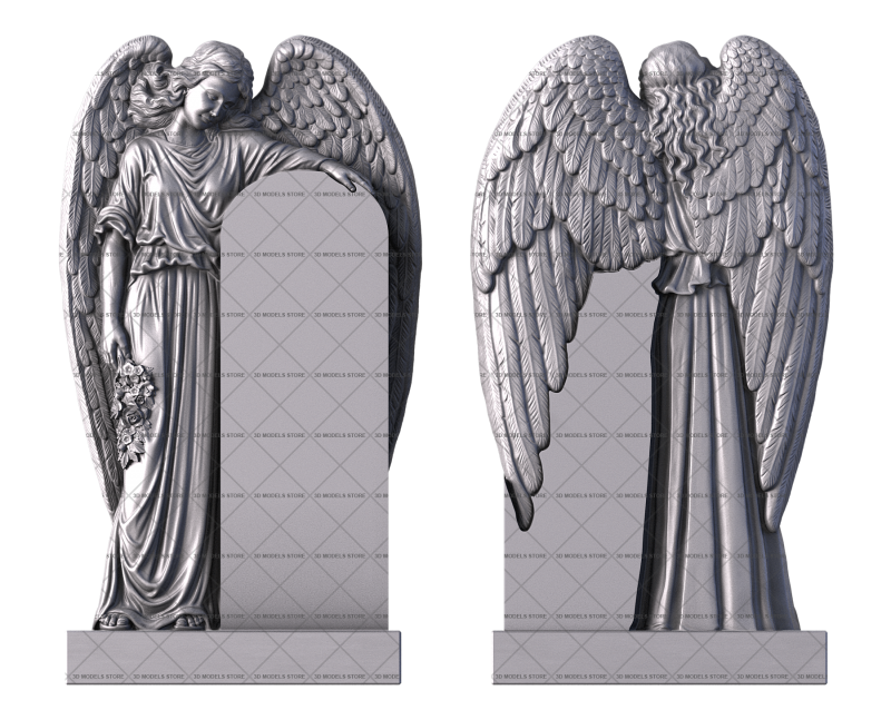 Monument with an angel, 3d models (stl)