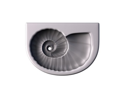 Sink in the form of a shell, 3d models (stl)