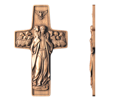 Cross with the image of Jesus Christ, 3d models (stl)