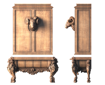 Rams Head Cabinet, 3d models (stl)