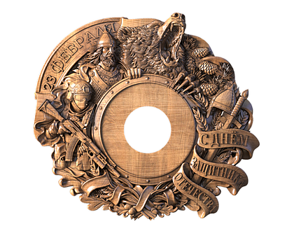 Clock on 23 February, 3d models (stl)