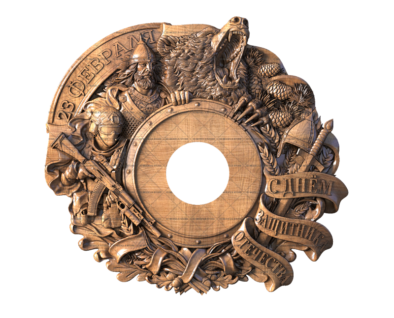 Clock on 23 February, 3d models (stl)