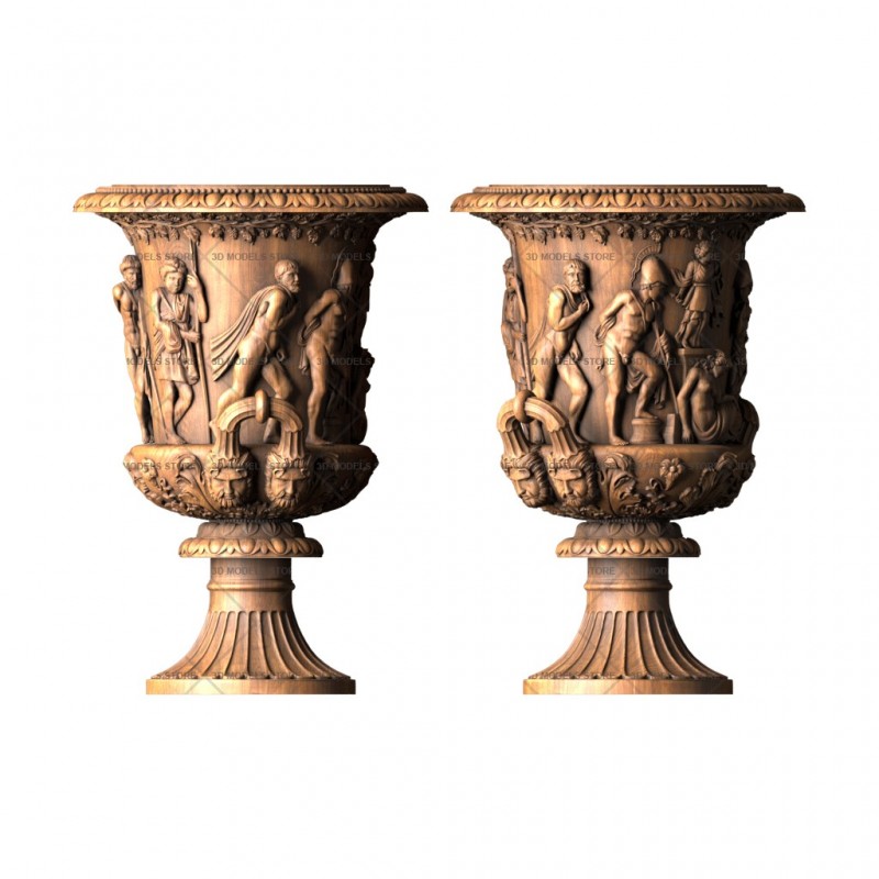 Vase with antique scene, 3d models (stl)