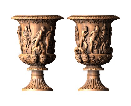Vase with antique scene, 3d models (stl)