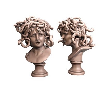 Bust of Medusa, 3d models (stl)