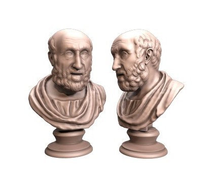 Bust of Hippocrates, 3d models (stl)