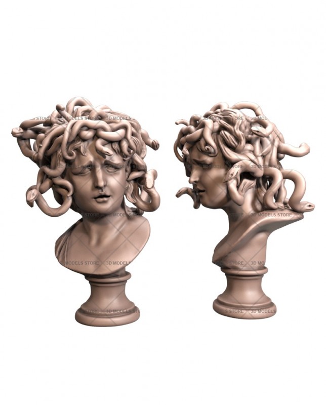 Bust of Medusa, 3d models (stl)