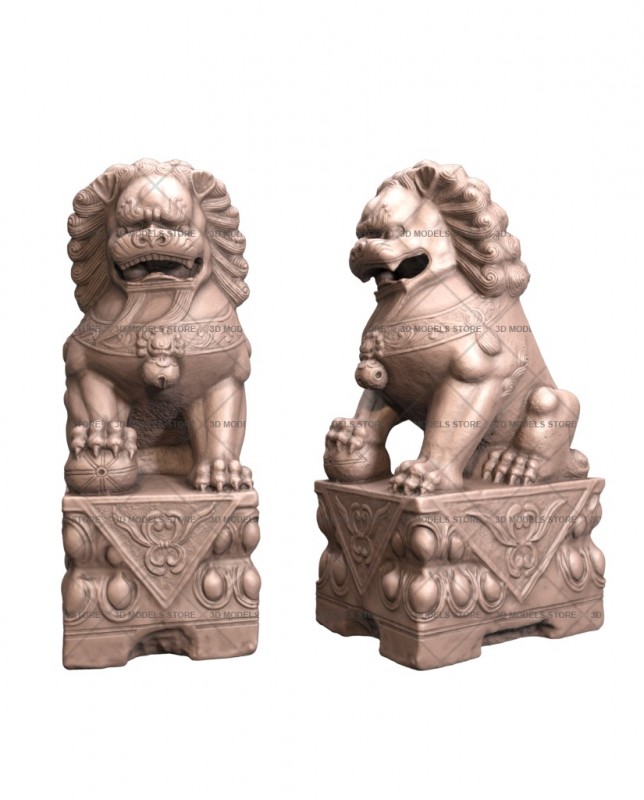 Lion made of stone, 3d models (stl)